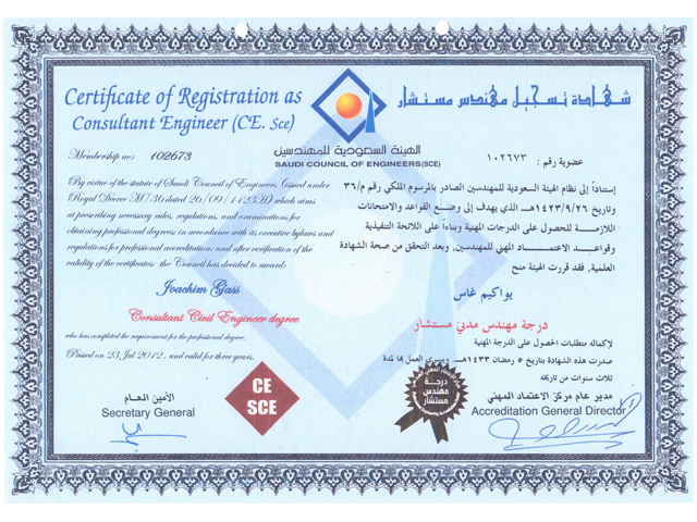 Joachim Gass Accredited By The Saudi Council Of Engineers Bw